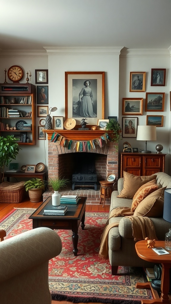 Cozy living room with family heirlooms and personal touches